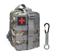 QIYUANT Molle Médico Bolsa Primeros Auxilios con Mosquetón Bolsa Botiquín Táctica Riñonera Militar Bolsa Rip-Away EMT Bolsa de Emergencia para Camping Senderismo Ciclismo Coche a Casa ACU Digital