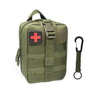 QIYUANT Molle Médico Bolsa Primeros Auxilios con Mosquetón Bolsa Botiquín Táctica Riñonera Militar Bolsa Rip-Away EMT Bolsa de Emergencia Camping Senderismo Ciclismo Coche a Casa Verde Militar