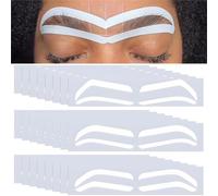 Qiyuda 24 plantillas adhesivas desechables para cejas, cinta de aerógrafo, plantilla moldeadora de cejas para teñir maquillaje