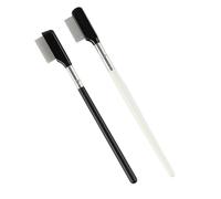 QIYUDA Paquete de 2 separadores de pestañas de metal, peine de pestañas de mango corto