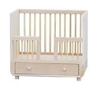 QIYUDUOLA Modelo de cuna realista de madera modelo 1:12, casa de muñecas de juguete de tamaño pequeño, accesorios de muebles