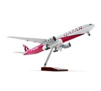 QIYUMOKE 1/150 Boeing 777-300ER A7-BEB Qatar Airways 18,5 Pulgadas Modelo Grande Kits de Modelo de Avión Fundido a Presión con Soporte para Regalo (librea Conmemorativa de la Copa del Mundo)