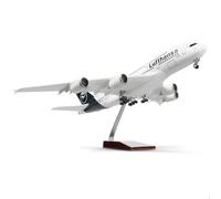 QIYUMOKE 1/160 Airbus A380 Lufthansa 18 Pulgadas Modelo Grande Kits de Modelo de Avión Fundido a Presión con Soporte Sky Jumbo Modelo de Avión de Pasajeros Kit de Modelo Coleccionable