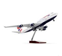 QIYUMOKE 1/160 Boeing 747 British Airways 17 Pulgadas Modelo Grande Kits de Modelo de Avión Fundido a Presión con Soporte Modelo de Aerolíneas Exhibición de Avión Coleccionable para Regalo
