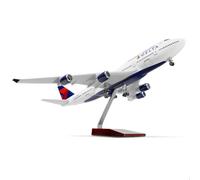 QIYUMOKE 1/160 Boeing 747 Delta Airlines 17 Pulgadas Modelo Grande Kits de Modelo de Avión Fundido a Presión con Soporte Modelo de Aerolíneas Pantalla de Avión Coleccionable para Regalo
