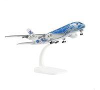 QIYUMOKE 1/300 ANA A380 Blue Turtle Design - Modelo de avión de metal fundido a presión A380 (7 pulgadas) con soporte de exposición, se puede utilizar como regalo de avión o colección - JA383A