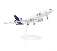 QIYUMOKE 1/300 MD-11 - Maqueta de avión de metal fundido a presión para FedEx con soporte (8,3 pulgadas L), modelo de avión de carga para adultos, juguetes de avión, regalos o colecciones de aviación