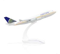 QIYUMOKE 1/400 United Plane 747 Modelo - Kit de Modelo de Aviones de Metal Fundido a presión con Soporte (6 Pulgadas) Boeing 747 Airlines Modelo de avión para entusiastas de la aviación Regalo