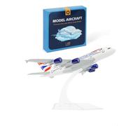 QIYUMOKE Airbus A380 1:400 British Airways Modelo de avión de metal fundido con caballete Kit de modelos de aleación para entusiastas de la aviación