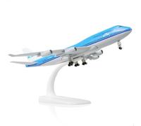 QIYUMOKE Boeing 747 1/300 - Modelo de avión de metal fundido a presión con soporte, pantalla de aleación, kit de coleccionista para entusiastas de la aviación, regalo