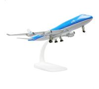 QIYUMOKE Boeing 747 KLM 1/300 Modelo de avión de Metal Fundido a presión con Soporte, Pantalla de aleación, Kit de Modelo Coleccionable para entusiastas de la aviación, Regalo