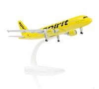 QIYUMOKE Modelos de aviones de metal de aleación fundida a presión Airbus 320 Spirit (20 cm) escala 1:200, modelo de aeronave coleccionable y de regalo