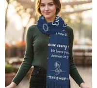 Qizeroty Chal De Oración | Transpirable 70x180 Cm Envoltura con Versículos Bíblicos - Chal Cristiano | Para Madres, Navidad, Iglesia, Adoración, Estudio Bíblico y Ceremonias