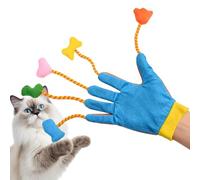 Qizeroty Juguete para Gatos - Guante Interactivo para Gatitos con Campana Integrada,Guante De Juego Interactivo para Gatos | para Fortalecer Vínculos Ejercicio Y Cepillado En Sofá Esquina Alfombra
