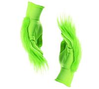 QIZHIQIAMY Guanti Natale Peluche Guanti Verdi Mostri Guantis Verdi di Natale Mostro Guantis di Peluche Verdi Guant Peluches Natalizi Accessori Costumi Cosplay Halloween, Martedì Grasso