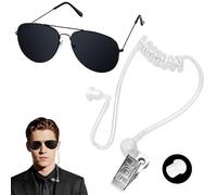QIZHIQIAMY Juego de Disfraces de Espía, Auricular Espía de Juguete, Juguete de Auriculares Espía Accesorios con Clip, Tapones para Oídos para Halloween y Carnaval (C)