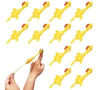 QIZHIQIAMY Juguete Pollo Voladores, 12 PCS Pollo Volador Elástico, Juguetes Dedo Volador Pollo, Divertido Pollo Elástico con Dedos, Juguetes Novedosos para Cumpleaños, Navidad y Fiestas