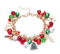 QIZHIQIAMY Pulseras Navidad, Pulsera Navidad Niños, Navidads Charm Pulseras, Ajustable Navidade Mujer Joyería, Pulsera Cascabeles Navidads, Accesorios Navidads, Adornos Navideños para Niñas y Mujeres