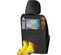 QIZUN 1pcs Organizador de Asiento de Coche para Ford Focus Iimousine 3(III) C346 2014-2018, Protector de Respaldo Impermeable Tapis Anti-Patadas con Bolsillo Tablet,Black