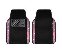 QIZUN 2 Piezas Alfombrillas Delanteras de Coche para Porsche Macan 2014-2022 2023 2024, Alfombrillas de Coche de Moqueta Antideslizante Lavable Rosa Negro