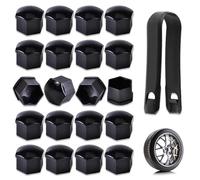 QIZUN 20Pcs Tapones de Tuerca de Rueda para Nissan X-Trail (T33) 5-Seat 4.Gen 2021 2022 2023 2024, Cubre Tornillos Hexagonales Plástico Negro Protector Robusto Estético,19mm