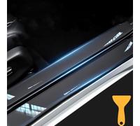 QIZUN 4 Piezas Protector de Umbral de Puerta para Skoda Octavia Rapid Fabia S Logo Superb KAMIQ Kodiaq VRS, Pegatinas para Coche, Tiras de Protección de Estribos Antiarañazos,Transparent