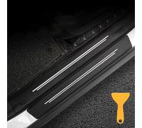 QIZUN 4 Piezas Protector de Umbral de Puerta para Skoda Octavia Rapid Fabia S Logo Superb KAMIQ Kodiaq VRS, Pegatinas para Coche, Tiras de Protección de Estribos Antiarañazos,Carbon Fiber-1