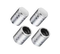 QIZUN 4 Piezas Tapones de Válvula de Neumático para Citroen C4 2018-2023, Cubiertas Antipolvo Aleación de Aluminio Tapitas de Rueda Herméticas Protector Válvula Coche,Silver
