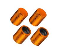 QIZUN 4 Piezas Tapones de Válvula de Neumático para Fiat Freemont 7 Seat 2012-2020, Cubiertas Antipolvo Aleación de Aluminio Tapitas de Rueda Herméticas Protector Válvula Coche,Orange