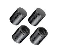 QIZUN 4 Piezas Tapones de Válvula de Neumático para Fiat Freemont 7 Seat 2012-2020, Cubiertas Antipolvo Aleación de Aluminio Tapitas de Rueda Herméticas Protector Válvula Coche,Black