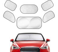 QIZUN 6 Piezas Parasol Coche Delantero Plegable para Renault Captur 2 2020-2025, Protector Solar para Luna Delantera Plegable Sombrilla Resistir A Los Rayos UV