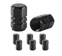 QIZUN 8 Piezas Tapones de Neumáticos para Audi Q7 2016-2019, Aleación de Aluminio Cubierta de Vástago de Rueda Hermético Accesorios Coche Negro