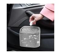 QIZUN Papelera de Coche Diamante con Tapa para Audi Q2 SUV 2016-2022 2023 2024 2021 2020 2019, Strass Cubo de Basura para Vehículo Exquisito Elegante Accesorio Interior,White