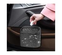 QIZUN Papelera de Coche Diamante con Tapa para Audi Q2 SUV 2016-2022 2023 2024 2021 2020 2019, Strass Cubo de Basura para Vehículo Exquisito Elegante Accesorio Interior,Black