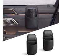 QIZUN Portavasos de Ventana de Coche para Lancia Ypsilon 2026 2025 2024, 2 Piezas Cuero PU Puerta Lateral Bebida Taza de Café Soporte Almacenamiento Conducción Accesorios Auto