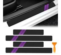 QIZUN Protector de Umbral de Puerta de Coche para VW ID.5 E39 I 2021-2025, Impermeable Antirrayas Pegatina de Fibra de Carbono Protección Estribo Coche,Purple