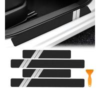 QIZUN Protector de Umbral de Puerta de Coche para VW ID.5 E39 I 2021-2025, Impermeable Antirrayas Pegatina de Fibra de Carbono Protección Estribo Coche,Red