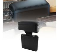 QIZUN Reposabrazos para Coche Caja de Almacenamiento para Abarth Grande Punto (199) 2007, Soporte de Codo Ajustable en Altura y Extensión con Portavasos