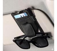 QIZUN Soporte para Gafas de Sol para Coche para Toyota GR Corolla Yaris Aygo Prius RAV4 Crown CHR Camry Auris, Portagafas Coche Coche Ticket Tarjetas Clip Gafas, Operación con una Mano,Black