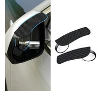 QIZUN Visera Lluvia Espejo para Porsche Macan 95B 2014-2024 | Diseño 2 En 1, Material Abs, Cristal Hd, Textura Fibra De Carbono, Punto Ciego Ajustable, Protección Climática, 2 Piezas