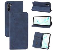 Qizyemy Funda Compatible con Samsung Galaxy Note 10,Premium Flip Billetera Funda de Cuero,Soporte Plegable,Funda de Piel con Cierre magnético,función de Soporte y Ranuras para Tarjetas(Azul)