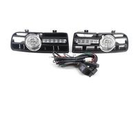 Qjahxkf Luz Antiniebla 1 Par De Luces De Posición Delanteras Con Parrilla Deportiva Para VW Para Golf MK4 (1997-2006) Con Luces Antiniebla LED DRL Faro Antiniebla Delantero(LED white light)