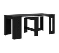 QJBSAVVA Mesa de comedor extensible 60-180 cm, mesa de cocina de roble negro, mesa de comedor moderna, de madera, mesa plegable para cocina y comedor, rectangular, 180 x 85 x 75 cm
