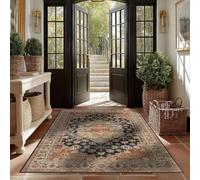 QJDTZMD Alfombra Entradas 70 x 140 cm Alfombra Salon Antideslizante Rectangular Lavable en Lavadora para Corredor Cocina Lavanderia Modern Traditional Floral Beige Brown White Blue Red Orange