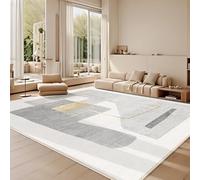 QJDTZMD Alfombra Moderno Salon 180 x 270 cm Alfombra Grande Antideslizante Lavable Decoración del Hogar para Pasillo Comedor Dormitorio Interior Oficina Moderno geométrico Gris Blanco Amarillo