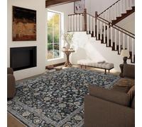 QJDTZMD Alfombras Pasillo 100 x 190 cm Alfombra Salón Dormitorio Habitacion Suave Lavables en Lavadora Alfombras de área Traditional Floral Beige Green Brown Blue