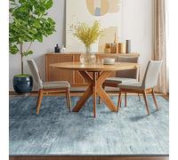 QJDTZMD Alfombras Salon 160 x 180 cm Alfombra Cocina Suave Decoración Hogar Antideslizante Alfombra para Comedor Dormitorio Modern Abstract Blue Gray White Brown