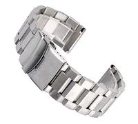 QJFORU Watch strap,watch straps for men,18/20/22/24mm Silver Solid Link Watch Band Strap Stainless Steel Replacement Bracelet Adjustable Watch Bands Bracelet(24mm)