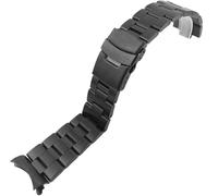 QJFORU Watch strap,watch straps for men,Black, Silver Curved Watch With A Neutral Stainless Steel Metal Strap Two-way Folding Clasp Bracelet 20mm 22mm Bracelet(Black,22mm)