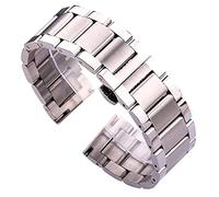 QJFORU Watch strap,watch straps for men,stainless steel watch band bracelet 18 20 21 22 23 24mm men and women metal wristband replacement strap bracelet(Middle brushed,18mm)